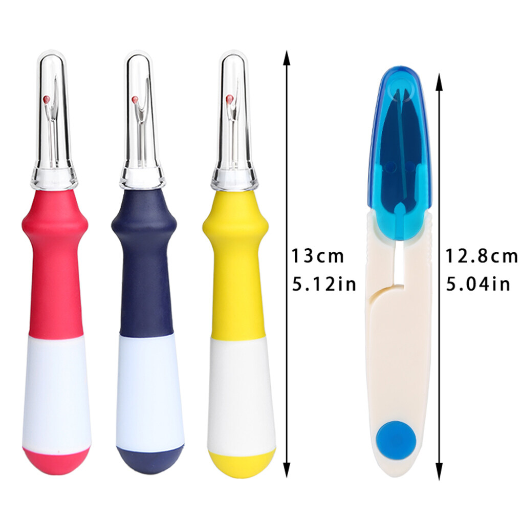 Pack of 4 Seam Ripper Scissors Stainless Steel Stitch Rippers Cross-stitch  Tools Unpicker Set Sewing Accessories Embroidery Kit 